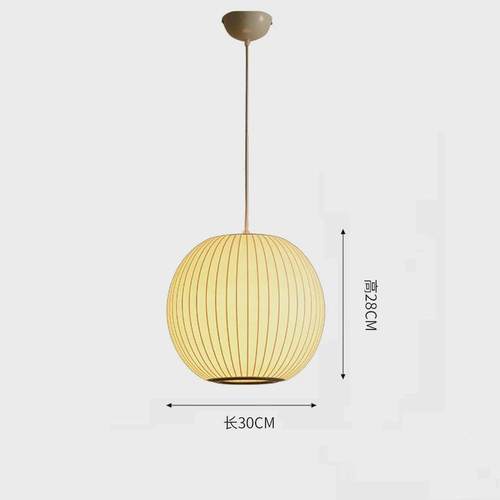 楼梯灯日式禅意餐厅榻榻米灯布艺罩饭店灯具蚕丝网红饰服装店吊灯