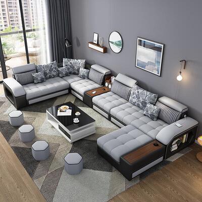 科技布乳胶现代简约组合沙发客厅家用布艺沙发大小户型布沙发sofa