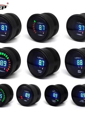 汽车改装车用仪表转速表水温表涡轮表52MM数显2inch 12V二合一表