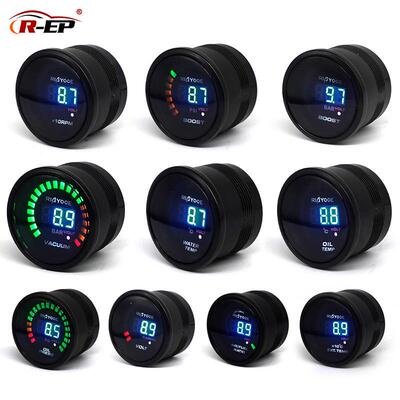 汽车改装车用仪表转速表水温表涡轮表52MM数显2inch 12V二合一表