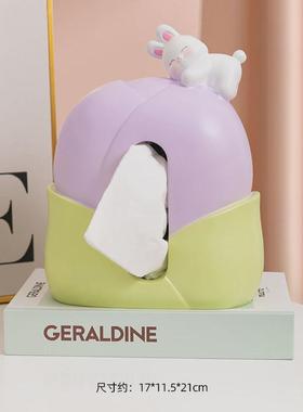 创意抽纸盒客厅纸巾盒轻奢高档树脂摆件茶几装饰居家纸抽盒送礼品