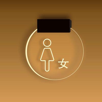 卫生间创意提示牌高档洗手间标志发光wc指示灯男女厕所充电门牌