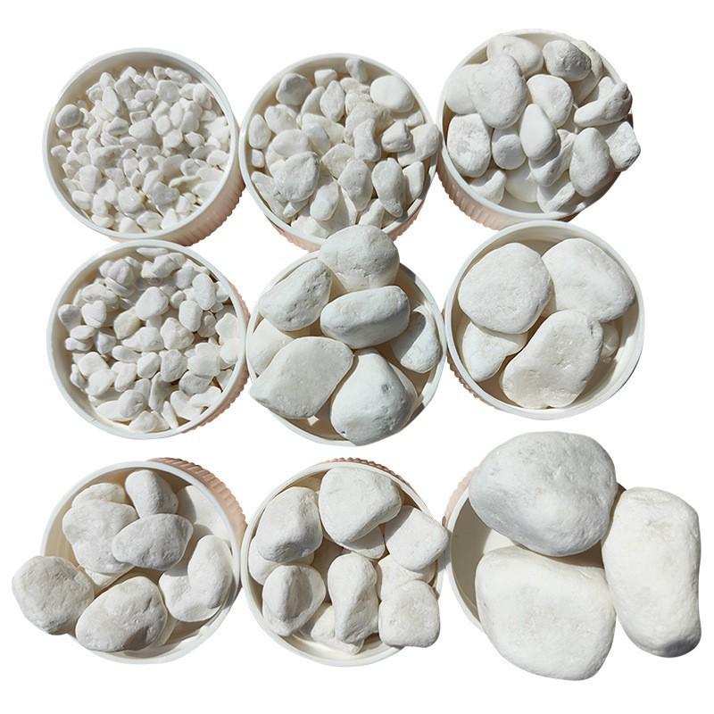 白石子枯山水石子景观白色砾石日式庭院白色鹅卵石白色洗米石颗粒