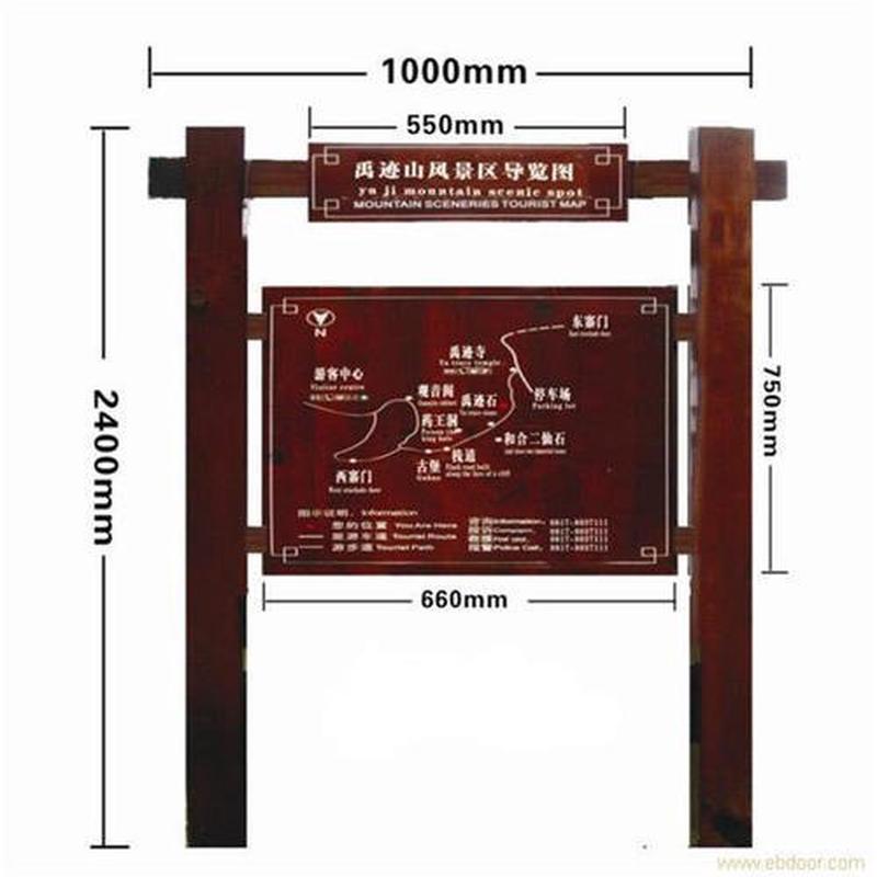 不锈钢仿木指示牌宣传栏景区镀锌烤漆纹导向牌公园指路广告牌
