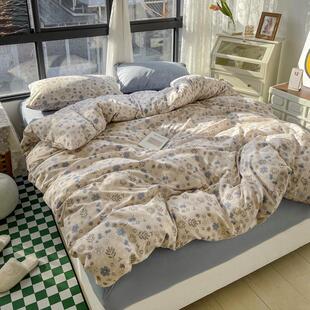 z655小清新床上四件套碎花被罩少女水洗棉宿舍床单被套三件套单人