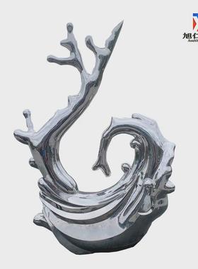 定制大型水景浪花雕塑广场户外广场售楼处现代抽象不锈钢浪花雕塑