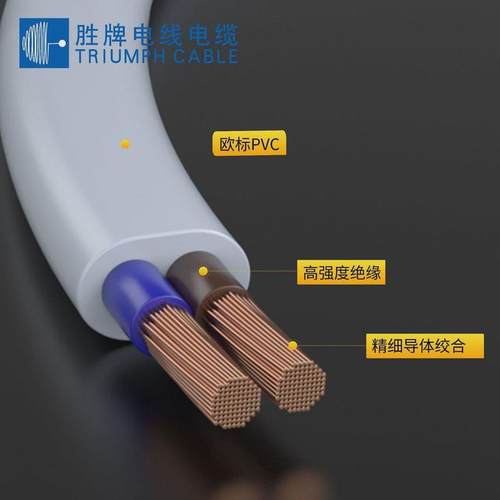 扁线h03vvh2-f2*0.75mm工厂牌胜直销vde标准电缆芯线兰棕