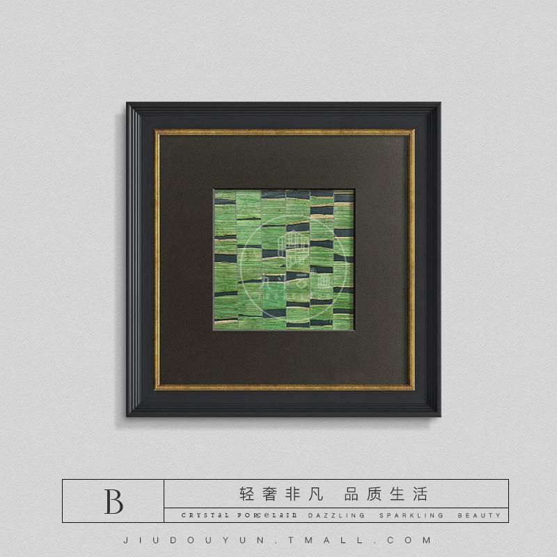 2024新款美式复古风卡纸绿色客厅装饰画餐厅挂画床头画高级感玄关图片