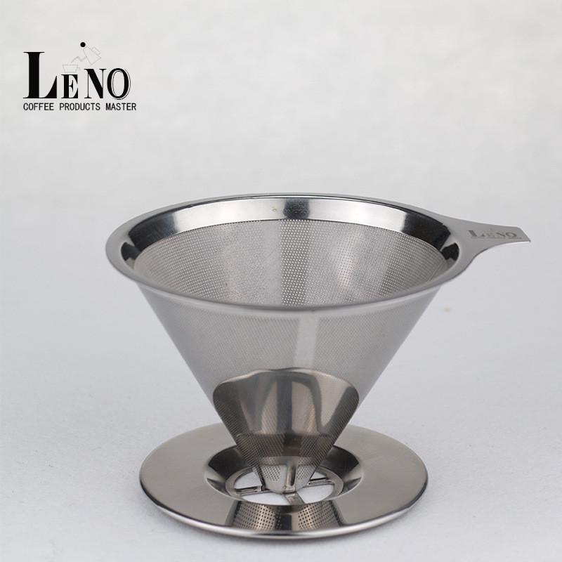 双层细网咖啡过滤杯 304不锈钢手冲咖啡滴漏式壶免滤纸滤杯