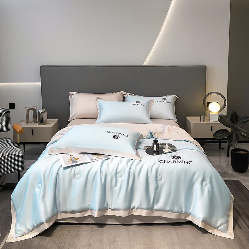 冰丝水洗冰丝夏凉被四件套夏季裸睡新款夏被单双人空调冰丝薄被子