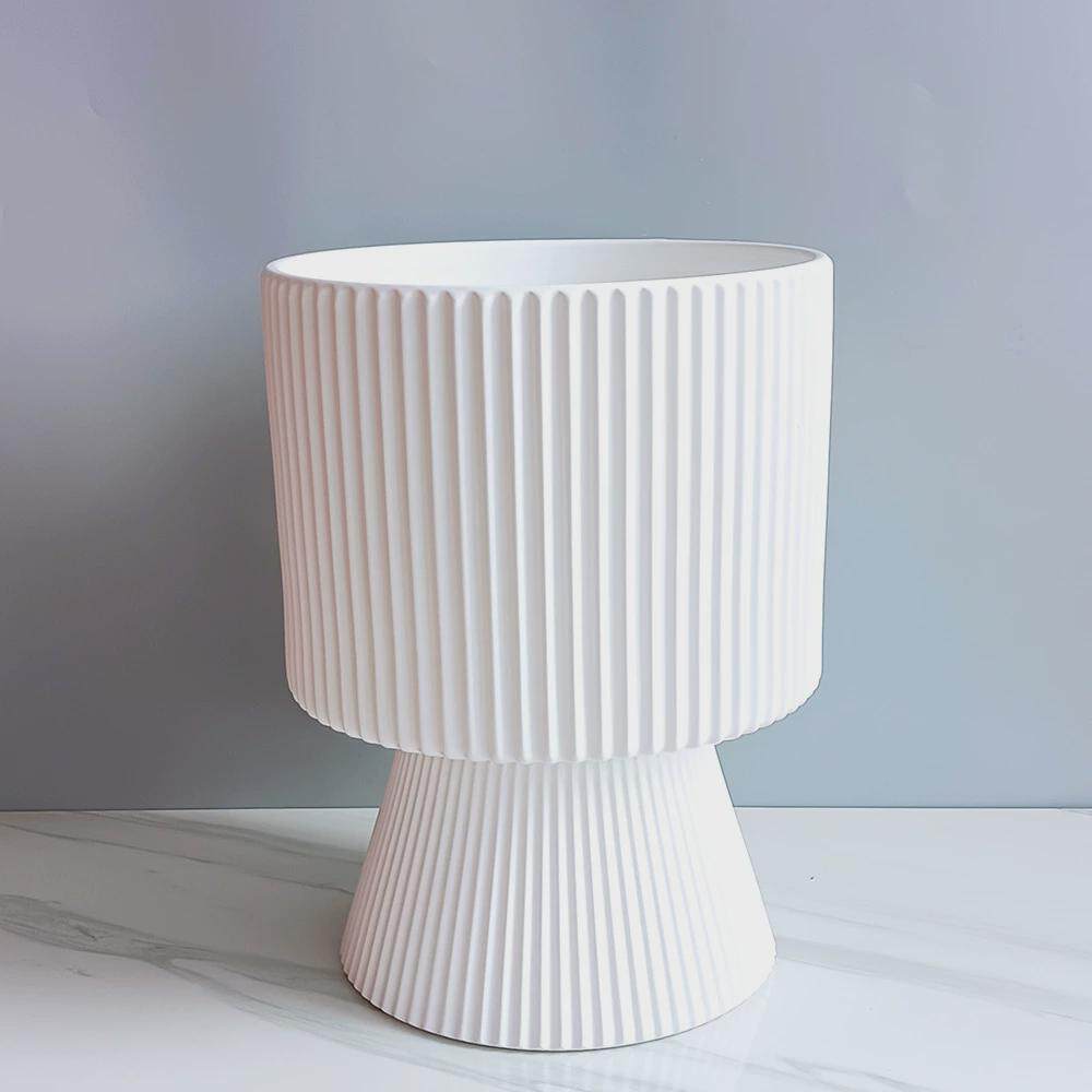 超大号陶瓷条纹蝴蝶兰北欧简约家居花盆客厅插花花器栽盆景花盆