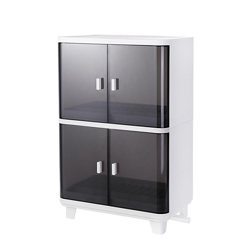 沥水收纳架双层碗架碗筷收纳盒带盖放碗碟餐具家用厨房碗柜置物架