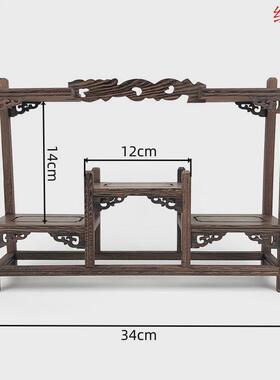 源头厂家工艺品文玩展示架博古架木制鸡翅木木质书房摆件来样可定