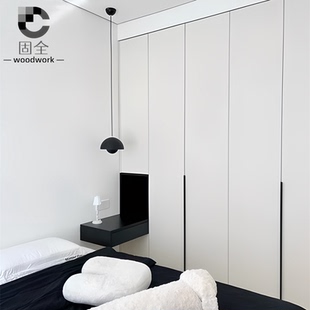 热销新款订做定制免拉手高光肤感欧松门板单独厨房橱衣镜柜双饰