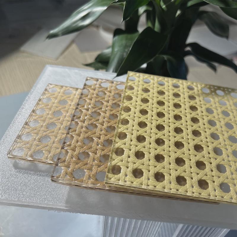 仿阻燃热卖潮有机树脂竹编板竹编树脂板装饰装修屏风隔断柜门专用
