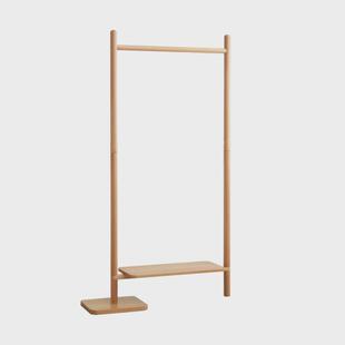 简约现代室内落地衣帽架客厅全实木挂衣架卧室日式简易衣物收纳架