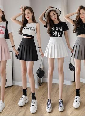 68小众高货黑色百褶裙女高腰半身裙2025新款春夏季显瘦a字裙小个