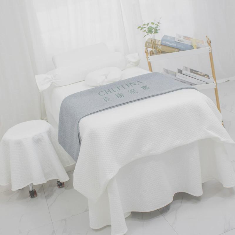 厂家批发中式美容床罩四件套推拿肤柔软美容院床套罩亲按摩床床罩