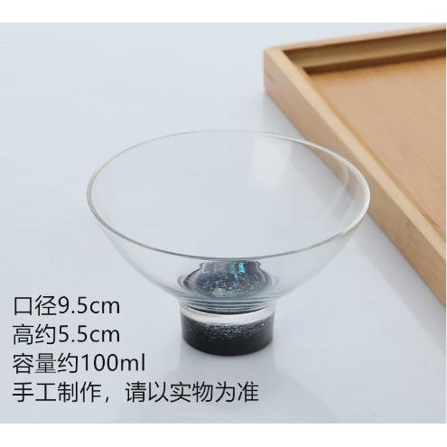 高端耐热玻璃茶具星空斗笠杯高硼硅工夫主人杯人工吹制茶盏品杯