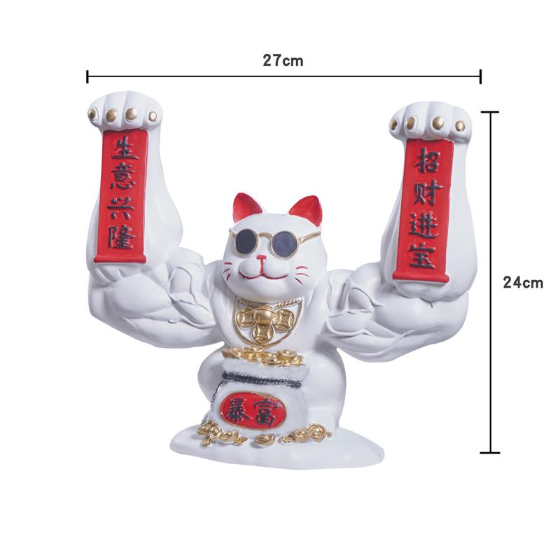 大力麒麟臂招财猫摆件巨手劫手臂大胳膊粗臂肌肉财暴富猫巨臂现货