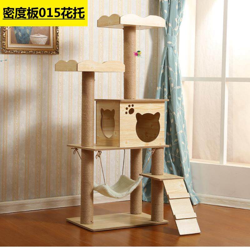 猫猫用品实木剑麻猫爬架批发四季藤席猫抓板多层隧道猫跳台豪华