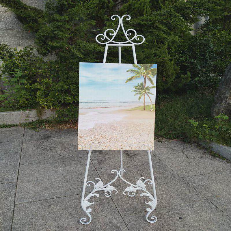 bl欧式金属油画架婚庆迎宾展板支架铁艺相框托架落地广告牌折叠画