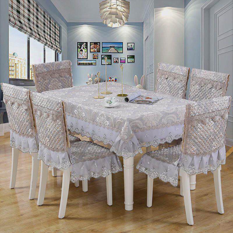 c誴3椅子套罩长方形套装布艺茶几布餐桌布椅套椅垫圆桌布现代简约