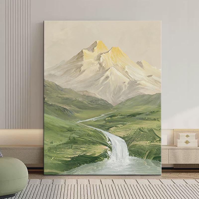 8Y日照金山/风景diy数字油画填充填色客厅餐厅大尺寸油彩手绘装饰