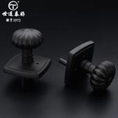 门锁纯铜黑色仿古室内卧室无卫生间钥匙球型门锁金色把手机械门锁