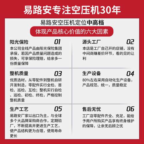 易路安ES120L气泵空压机低噪音380V汽修工业无油压缩机现货批发