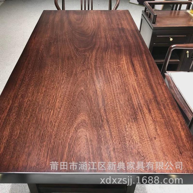 客厅新中式茶几办公桌乌金胡桃木原木茶桌奥坎巴花实木大板老板桌