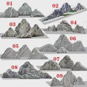 雪浪石切片组合山水室内枯景观石造景天然假山石头庭院泰山石摆件