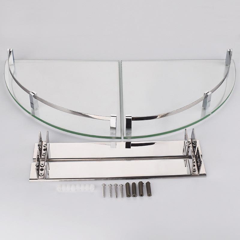 玻璃三角架不锈钢加厚双层浴室储物转角置物架卫生间壁挂收纳角架