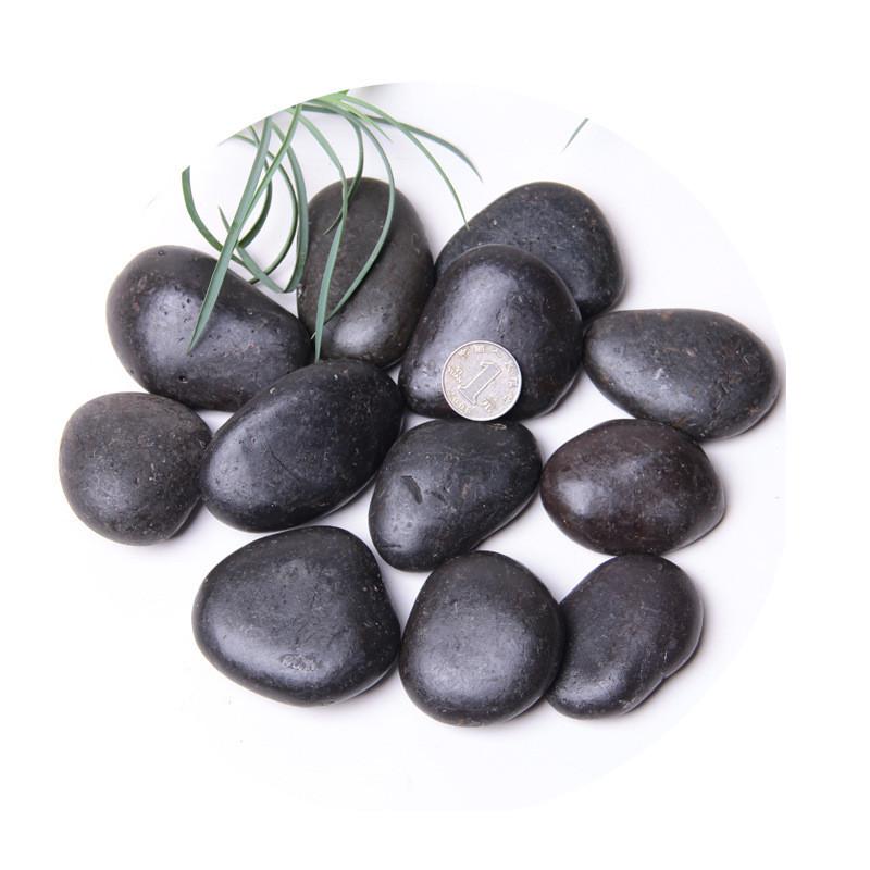 黑色抛光鹅卵石上海浙江安徽厂家铺路园林雨花石黑色造景石头