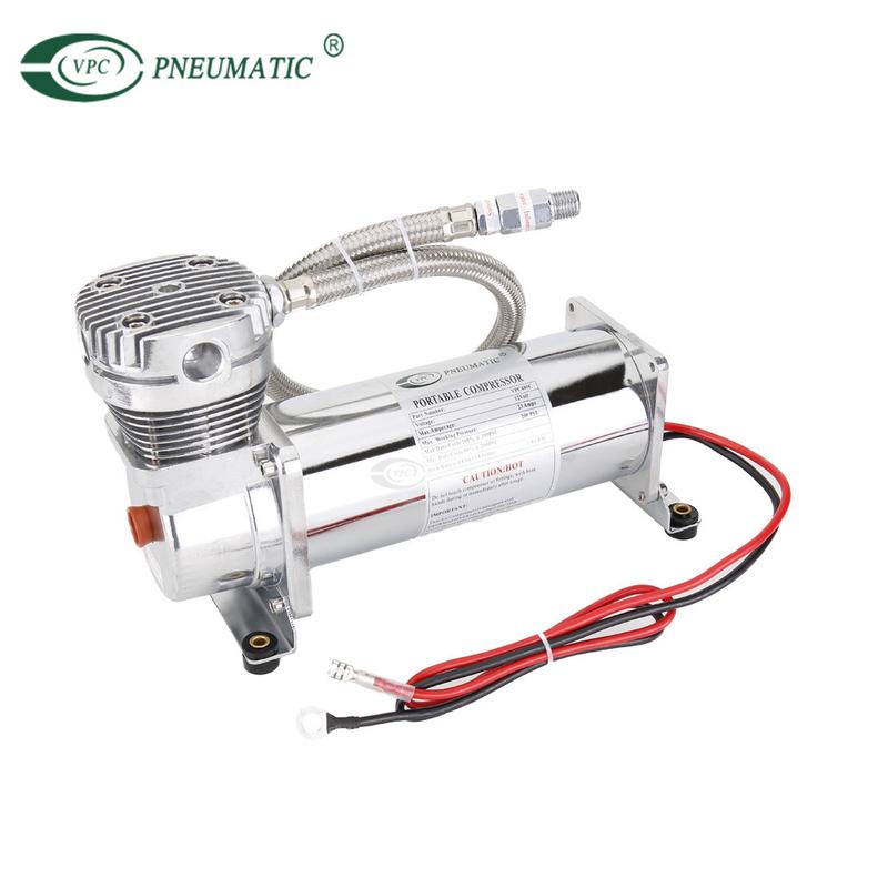 韦和气动生产便携式空压机dc12v200psi444c汽车镀铬空气压缩机
