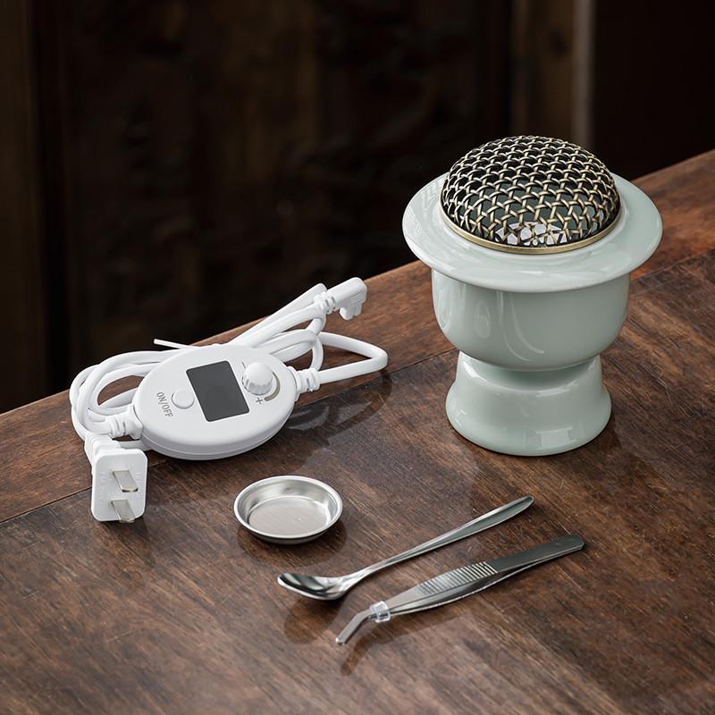 电子熏香炉陶瓷高温电定时炉家用室内可干烧檀香香薰炉熏调温加热