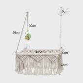 悬挂猫窝花边猫床摆动挂毯宠物床棉绳秋千吊椅波西米亚小猫吊床