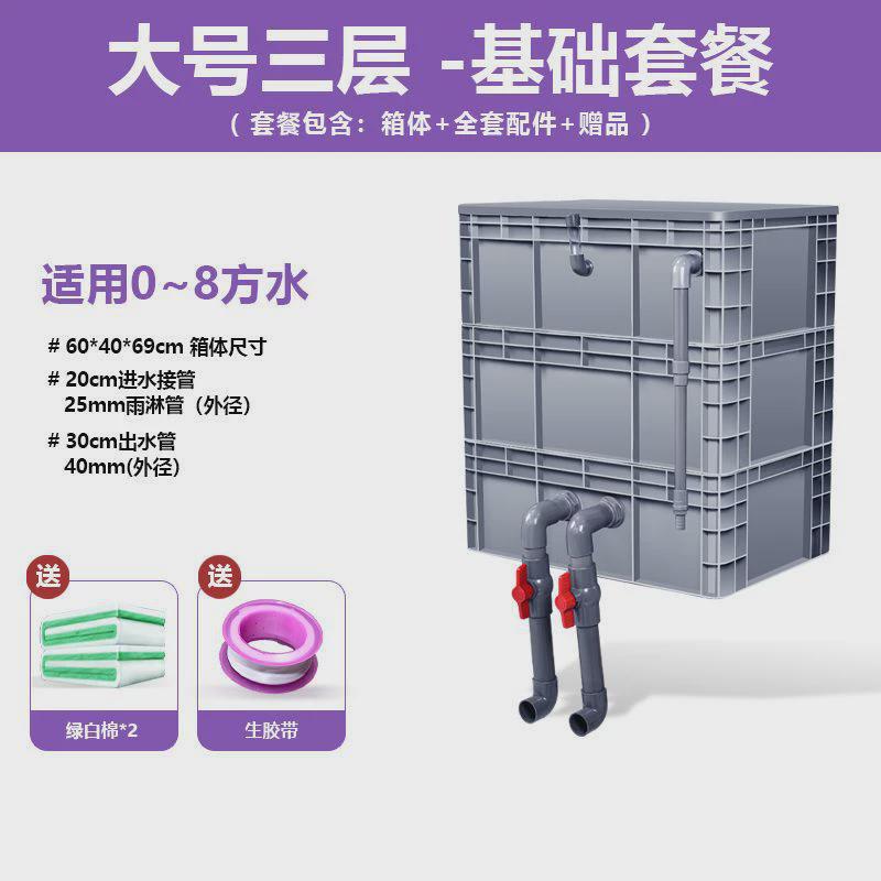 周转箱过滤箱鱼缸过滤器滴流盒上置过滤盒外置鱼池水循环系统diy