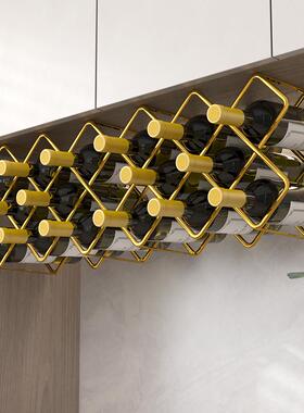 87n红酒架摆件轻奢展示架网格红酒置物架酒柜内斜放葡萄酒瓶托架