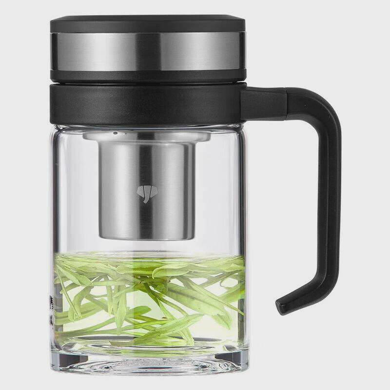 万象玻璃杯商务办公水杯大容量泡茶杯带过滤网盒装简u210350ml