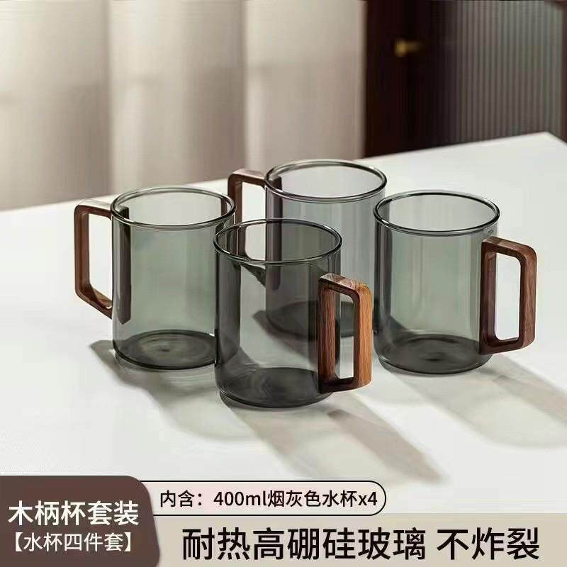 喝水耐高温待客杯子水杯家用玻璃杯套装客厅大容量茶杯