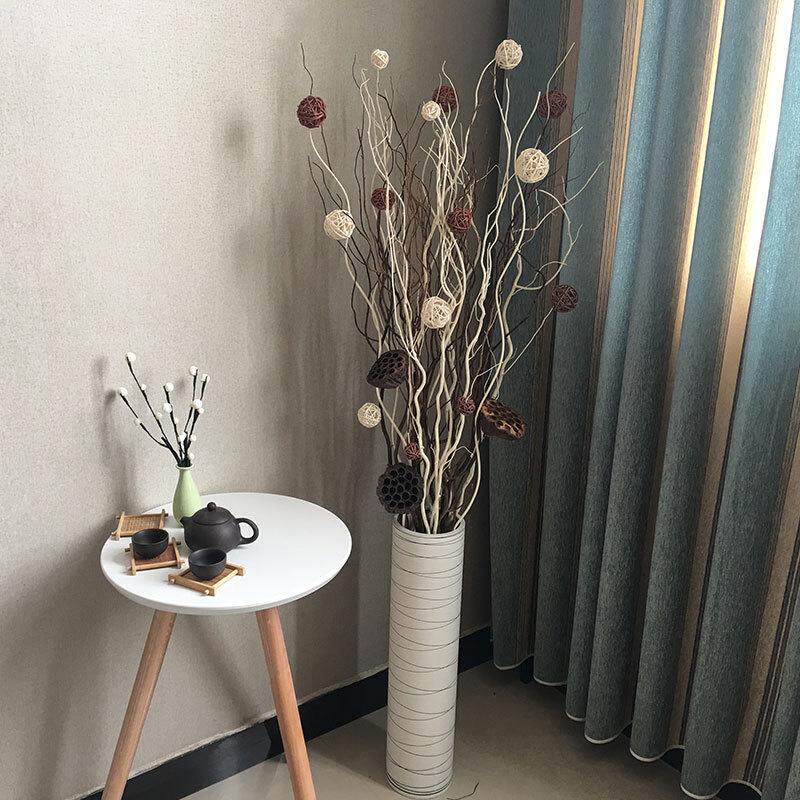 批发花柳树枝干枝装饰玄关橱窗插花客厅落地花瓶叶脉龙干花装饰摆