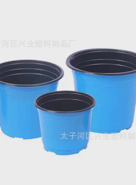 白色双色育苗盆pp彩色塑料花盆不坏摔简易加厚大号多肉培育育苗盆