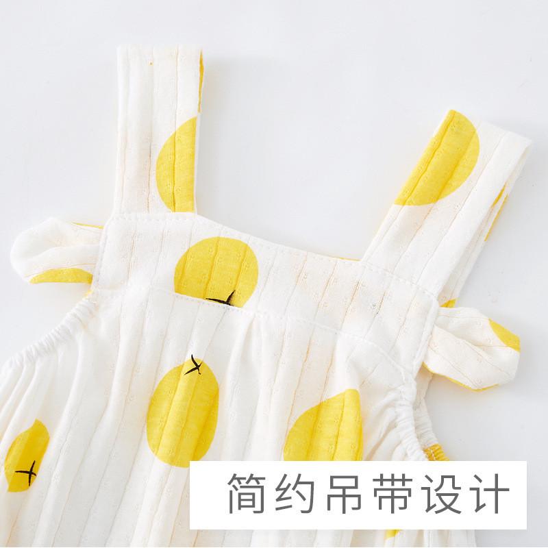 婴儿吊带包屁衣夏季背心背带三角哈衣女宝宝纯棉连体夏装公主可爱