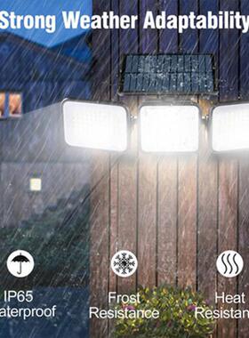 2022新款壁灯180led人体红外外墙感应壁灯户外庭院灯防水三头壁灯