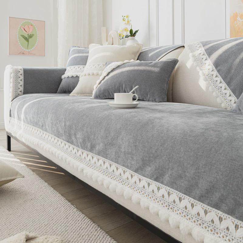 雪尼尔沙发垫轻奢奶油风四季通用高档2024新款套罩盖布防滑坐垫子,居家布艺,沙发垫,淘宝优惠券,粉丝福利购,淘宝优惠卷