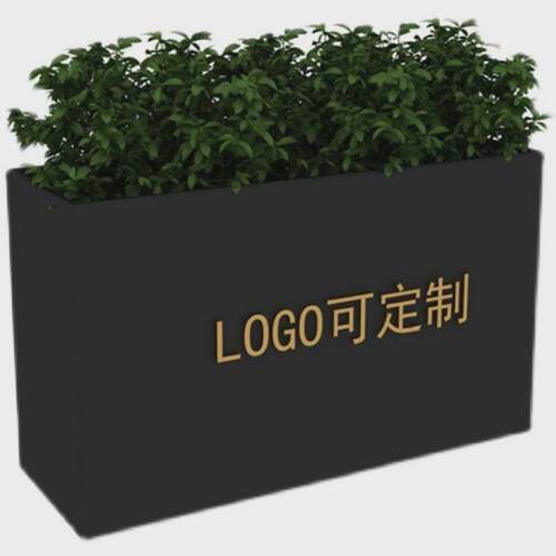 简约现代户外花箱不锈钢广场长方形隔断花槽商业园区方形铁艺花钵