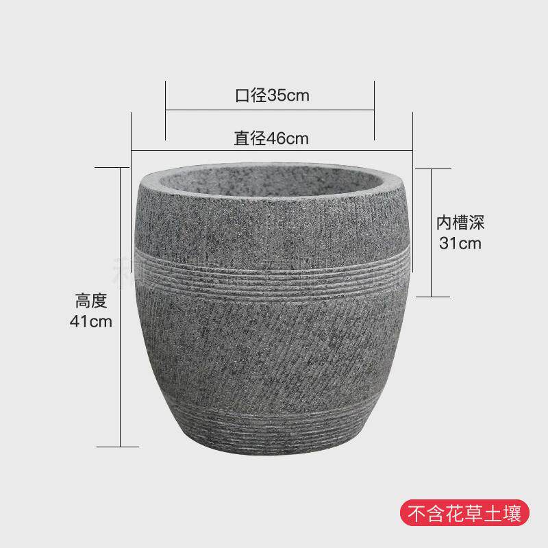 厂家户外条纹圆形花瓶室内玻璃钢花盆绿植盆栽大号水泥落地摆件