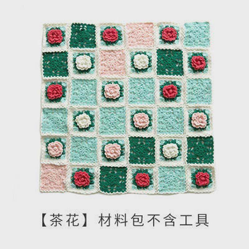 材料包姐姐家十二月花毯diy宝宝棉线手编钩针编织拼花毯苏苏