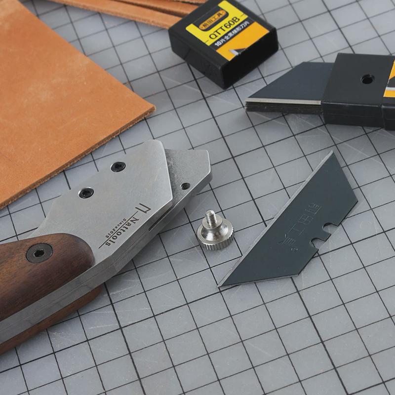 nattools梯形裁黑胡桃刀手工diy皮革皮具制作皮木柄0晃动0变形